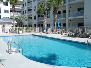 Outdoor pool, a heated pool - Craving Beach Getaway! Open Nts 5★ Ground-Floor Condo-Steps to White Sand & Pool (Orange Beach)