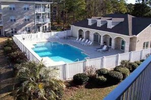Indoor pool, outdoor pool - Extra large first floor condo with indoor & outdoor pools, close to the beach. (Sunset Beach)