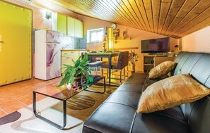 TV, fireplace, table football, ping pong
