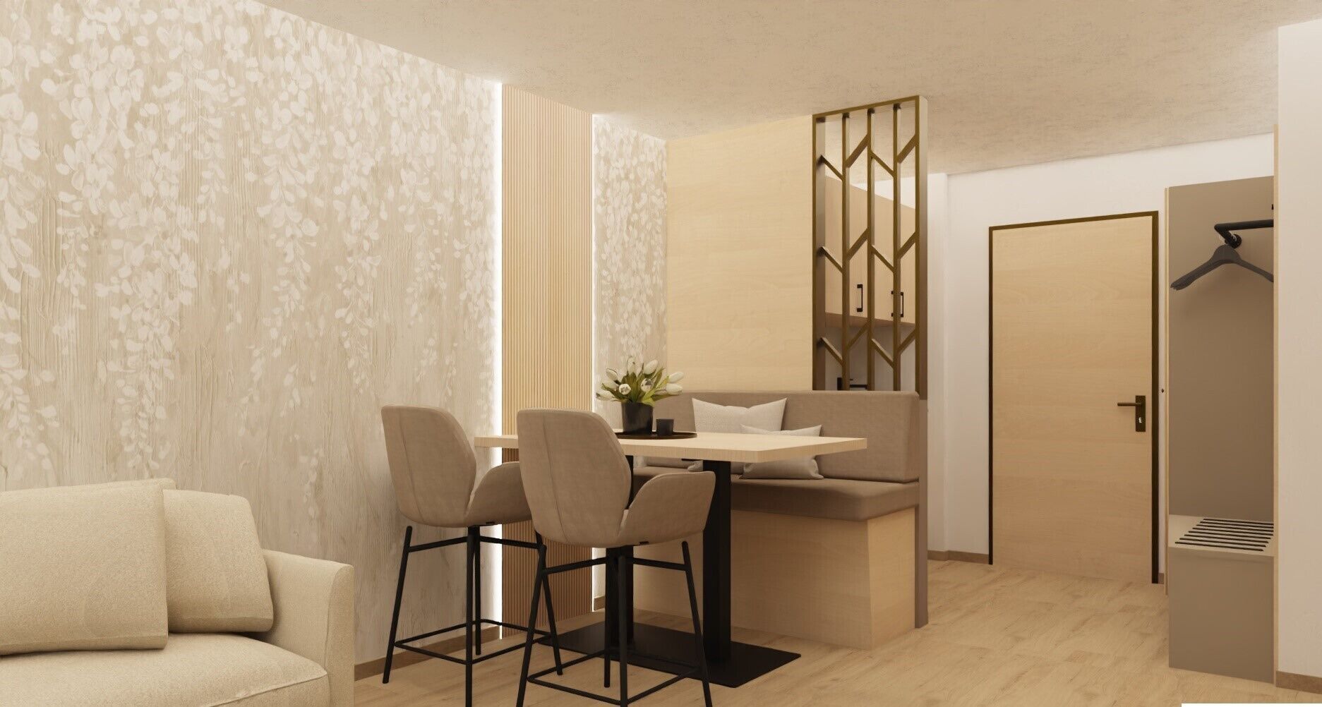 Studio "Gingko-Glück" (55qm) Wohn-Schlafraum getrennt