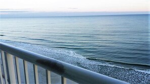 A view of the sea from a balcony with a railing. - Oceanfront Views from Every Room in This Condo (Myrtle Beach)