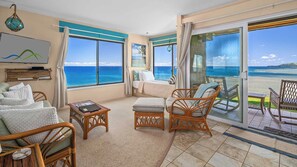 TV, books - Hosted By Parrish Kauai Sealodge E3-sweeping oceanfront view & walk to beach! (Princeville)
