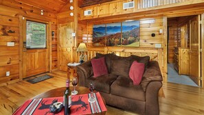 Smart TV, fireplace, DVD player, stereo