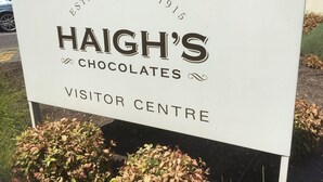 A sign for Haigh's Chocolates Visitor Centre, established in 1915. - Adelaide Style Accommodation - Getaway-Close to City In elite North Adelaide (North Adelaide)