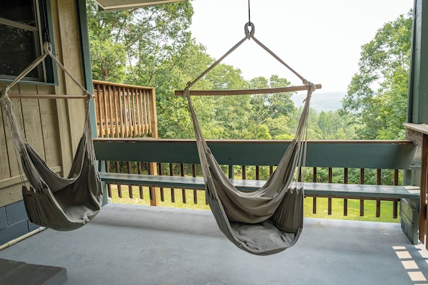 swing chairs for napping, relaxing or enjoying the view (removed in winter)