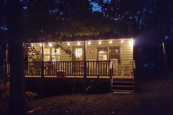 Lighted front deck for your evening enjoyment.
