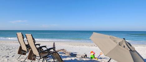 Playa en los alrededores y camastros