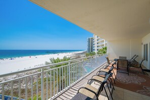 Outdoor dining - WEEKLY STAYS! Admiral's Quarters ~3BR 3BA!~ Beach Front! (Orange Beach)