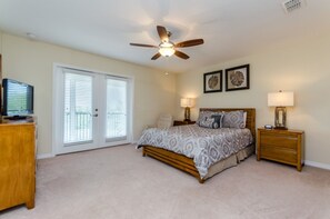 5 bedrooms, iron/ironing board, travel crib, internet