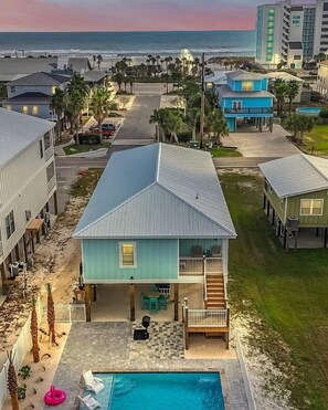 Piscine extérieure, piscine chauffée