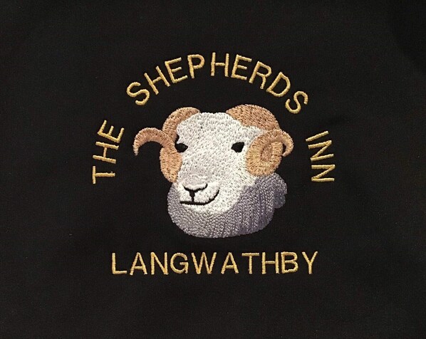 A logo with a ram's head and the text "THE SHEPHERDS IN LANGWATHBY". - The Shepherds Inn (Penrith)