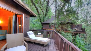 Luxe cottage | Uitzicht vanaf balkon