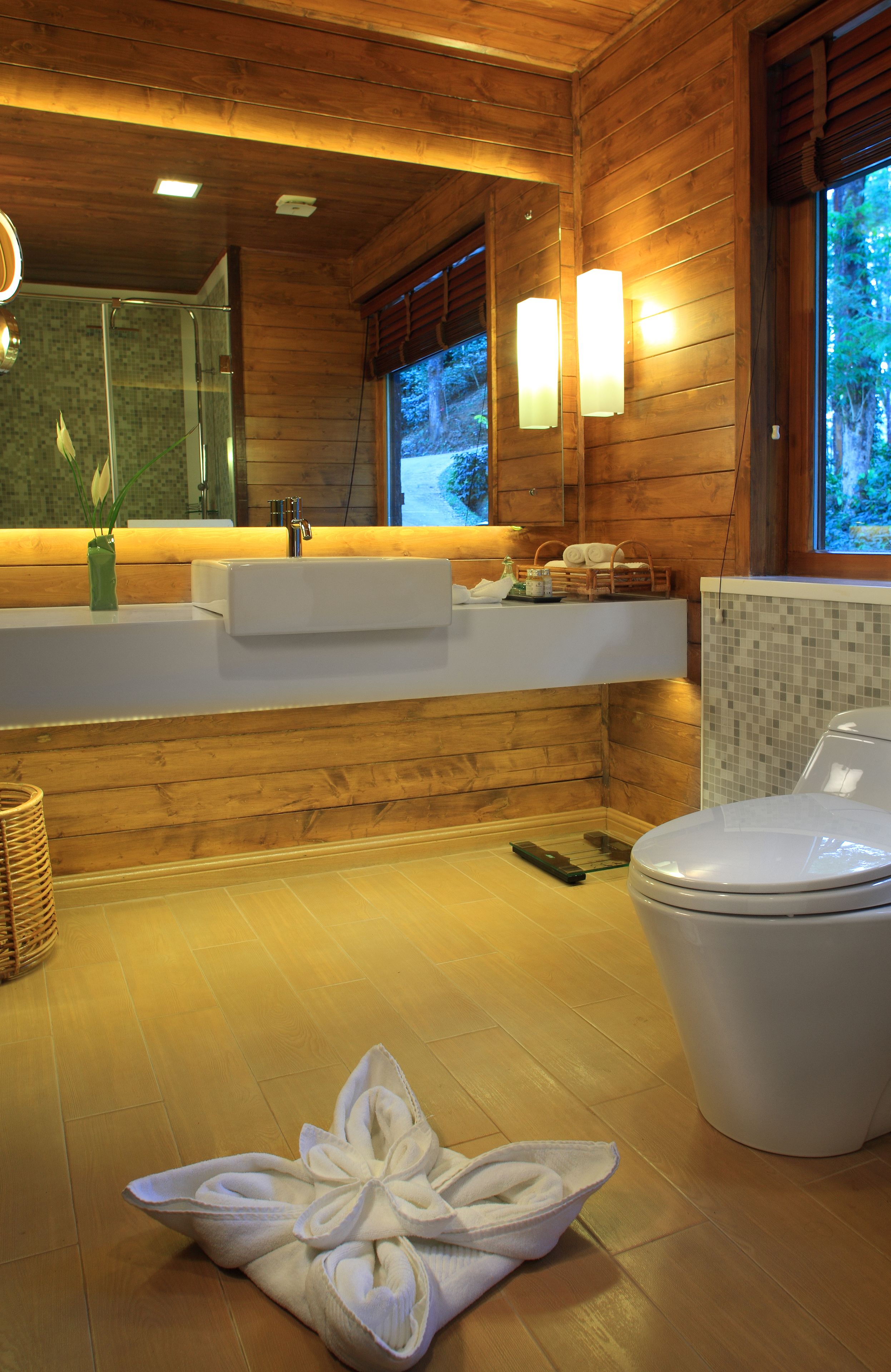 shower, rainfall showerhead, free toiletries, hair dryer