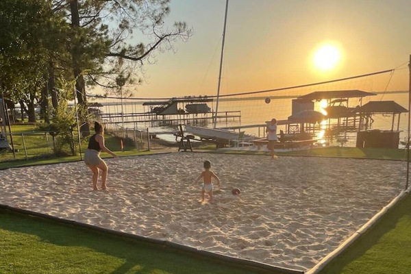 Updated sand volleyball court in August 2021