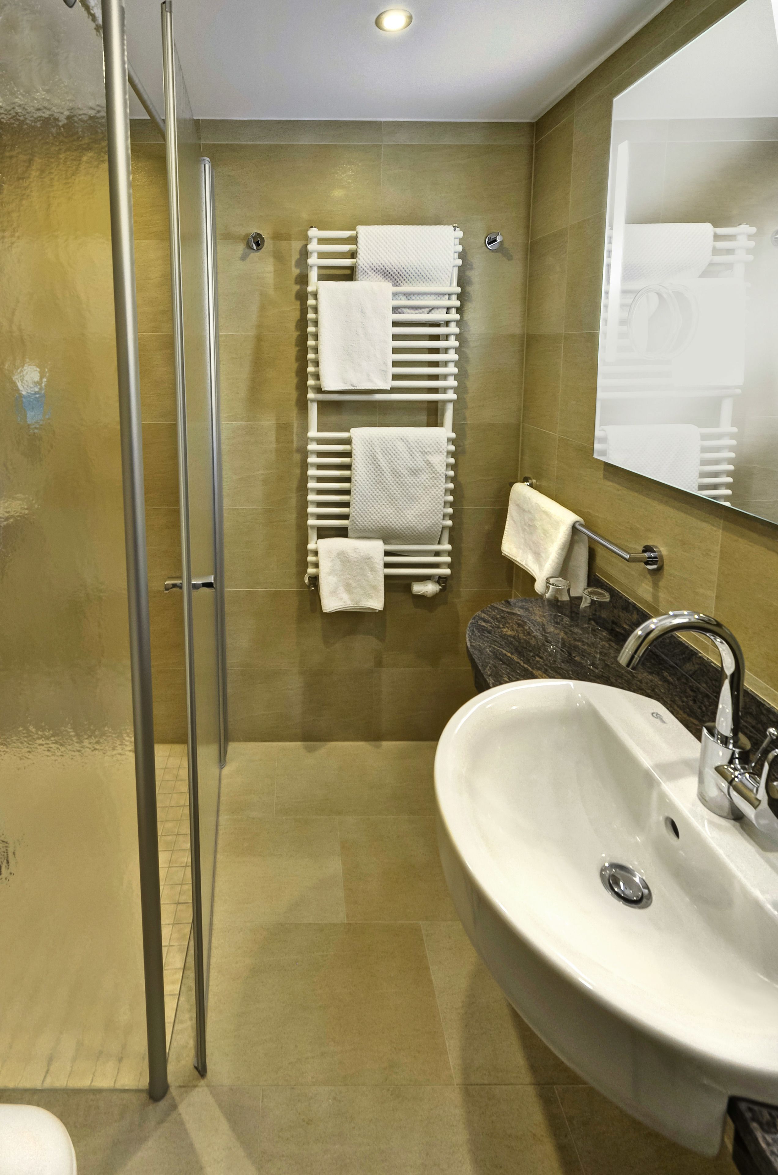 free toiletries, hair dryer, towels