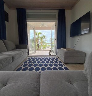 Een smart-tv, een dvd-speler, boeken en een filmbibliotheek