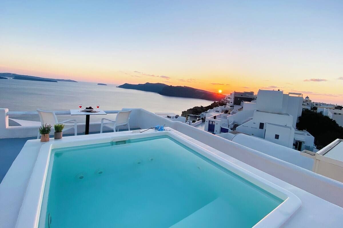 SophOia Junior Suite with Outdoor Plunge Pool & Caldera View | View from room