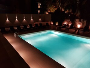 Seasonal outdoor pool, open 11:00 AM to 7:00 PM, pool umbrellas - Athens Coast Hotel (Glyfada)