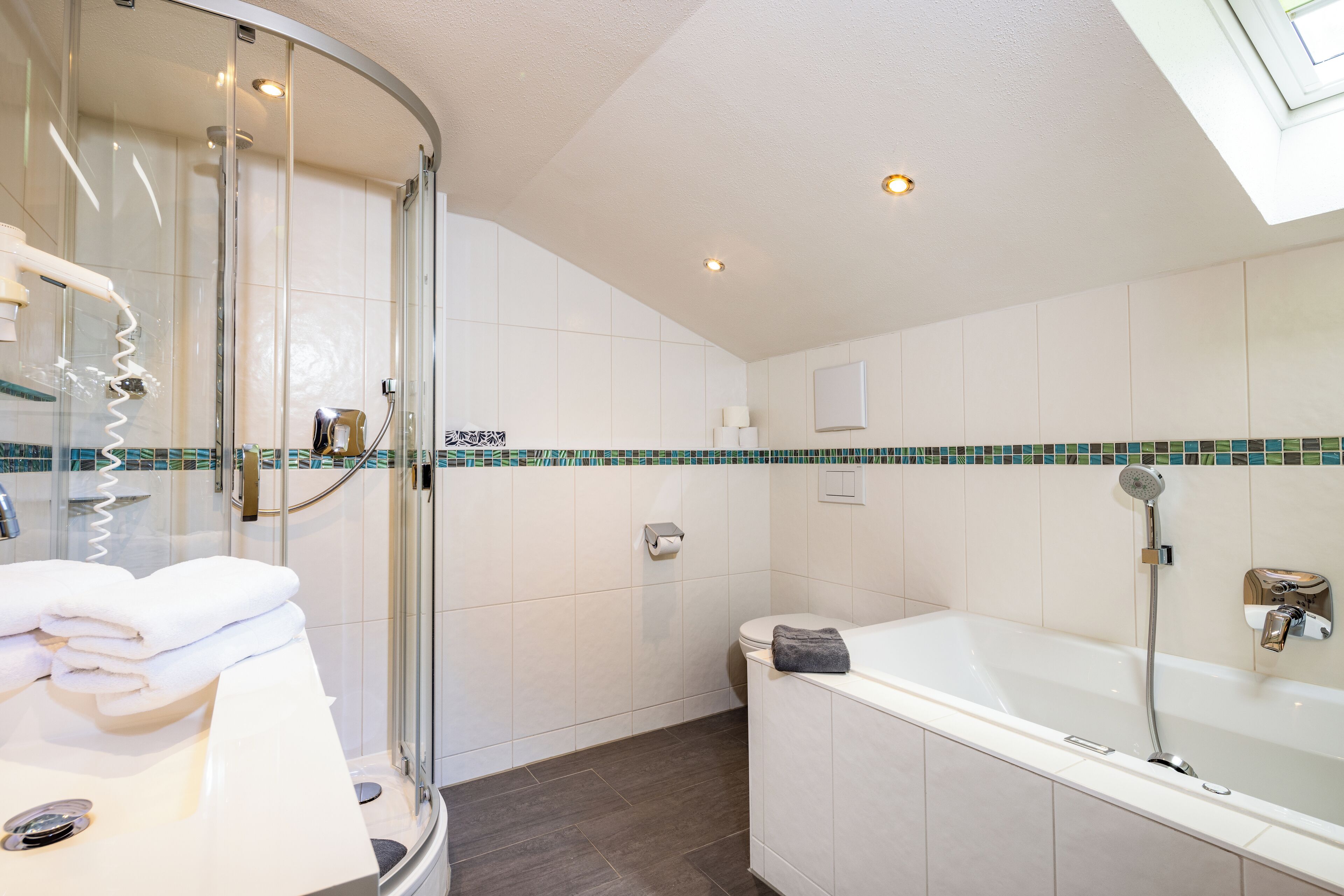 luxury apartment, balcony | bathroom | shower, free toiletries, hair dryer, bathrobes