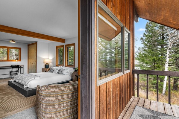 King Bedroom-- Main Floor with Wrap Around Deck Access
