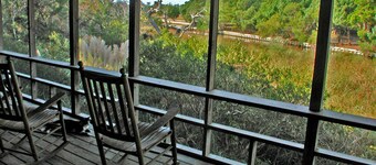 Southern Comfort:  Pet Friendly, tucked among live oaks, salt marsh views.