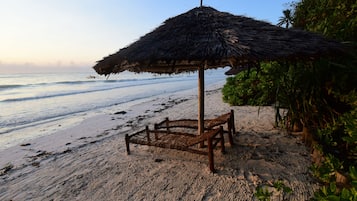 On the beach, white sand, snorkelling, kayaking