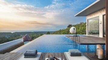 Villa Présidentielle, 3 chambres, vue océan | Piscine | 4 piscines extérieures, cabanons gratuits, parasols de plage