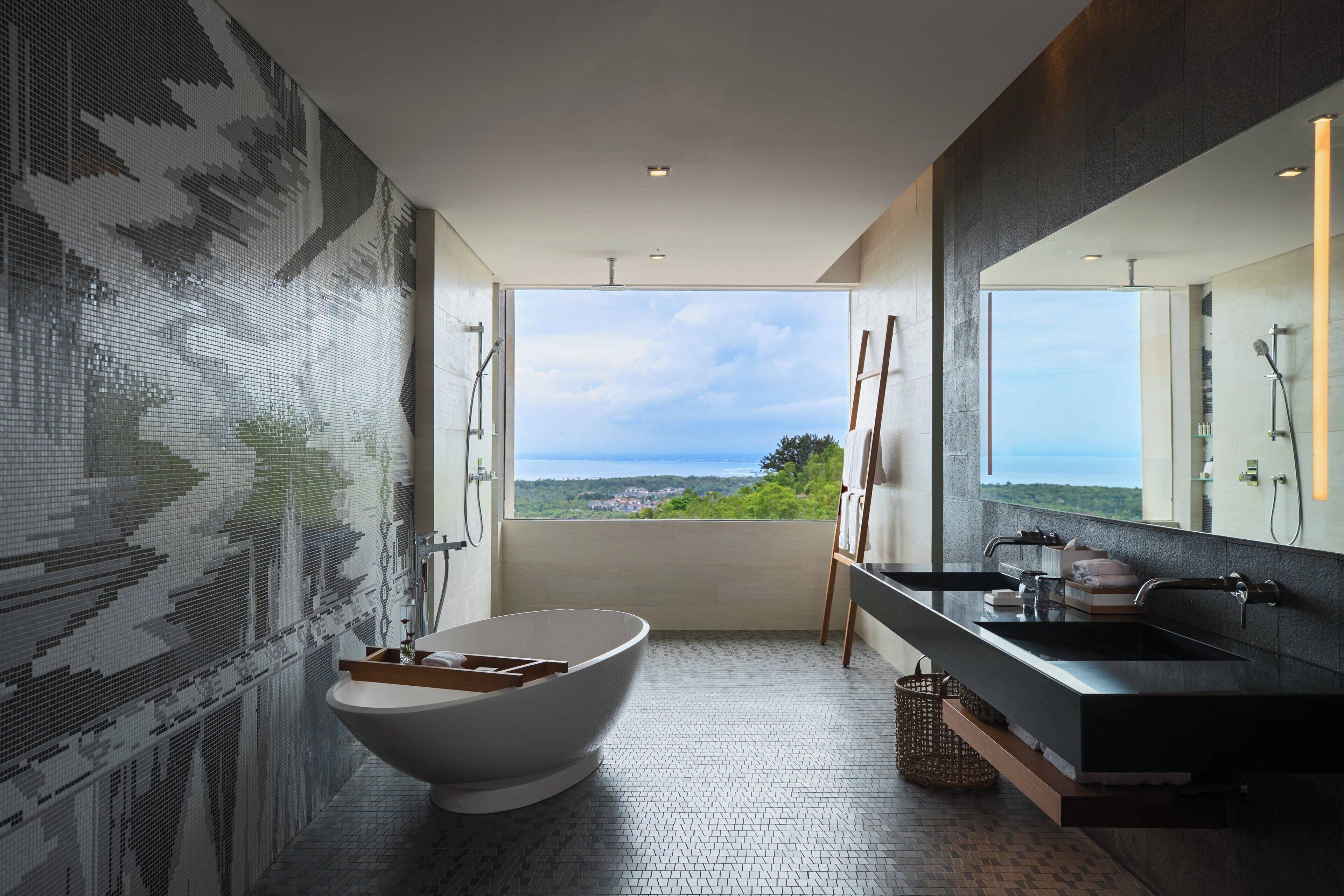 suite, 1 king bed, balcony, garden view | bathroom | separate bathtub and shower, rainfall showerhead, designer toiletries