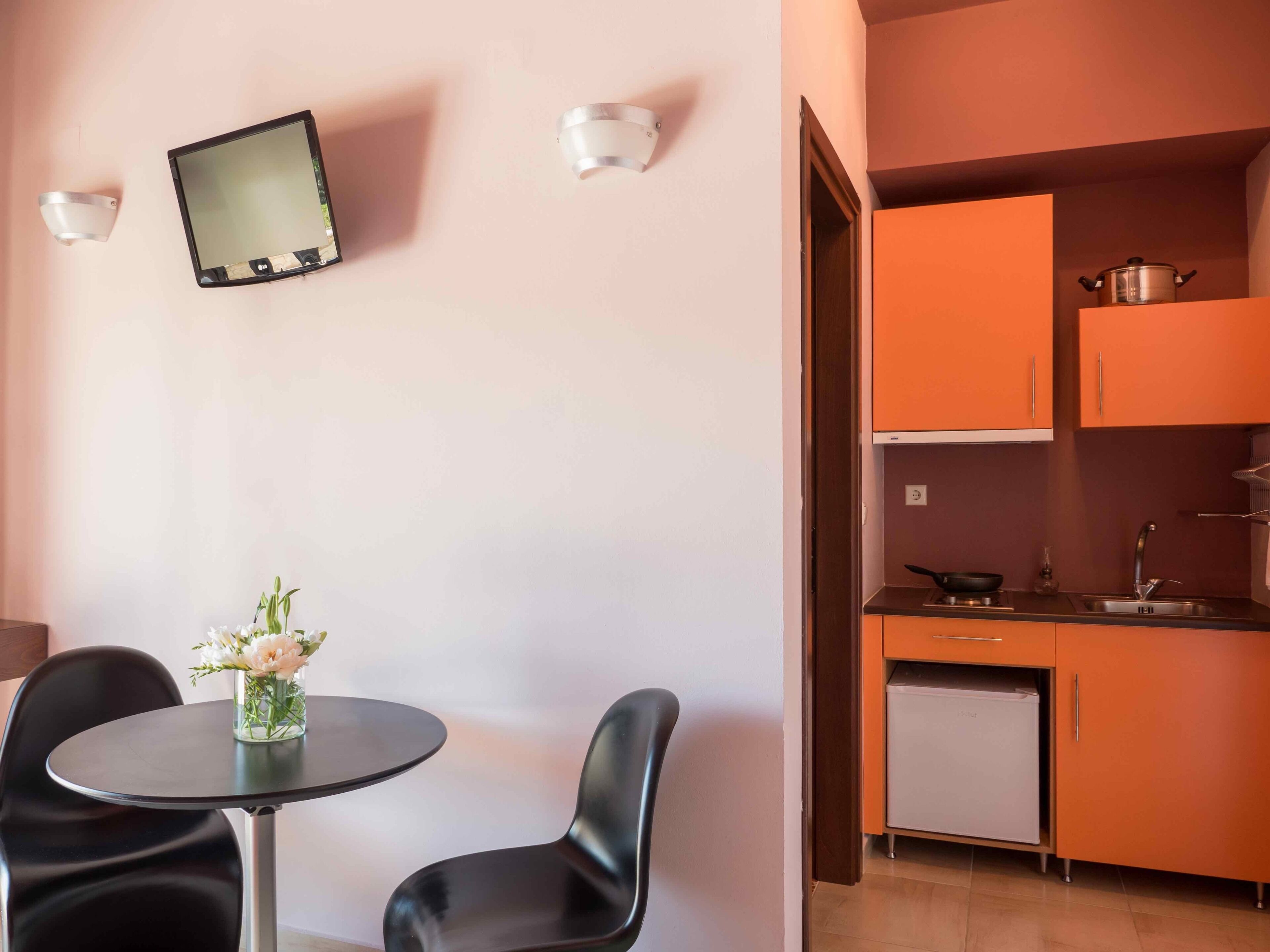 24-inch flat-screen tv with satellite channels, tv