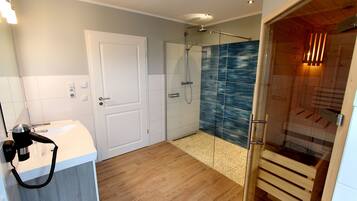 Shower, hair dryer
