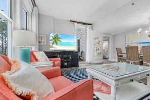 Smart TV, DVD player, books