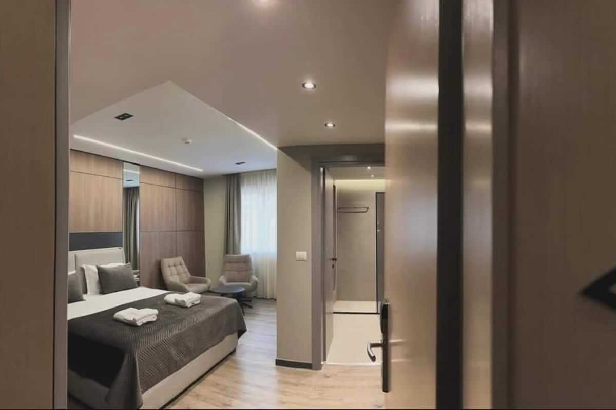 Tweepersoonskamer | 1 slaapkamer, luxe beddengoed, een minibar, een kluis op de kamer