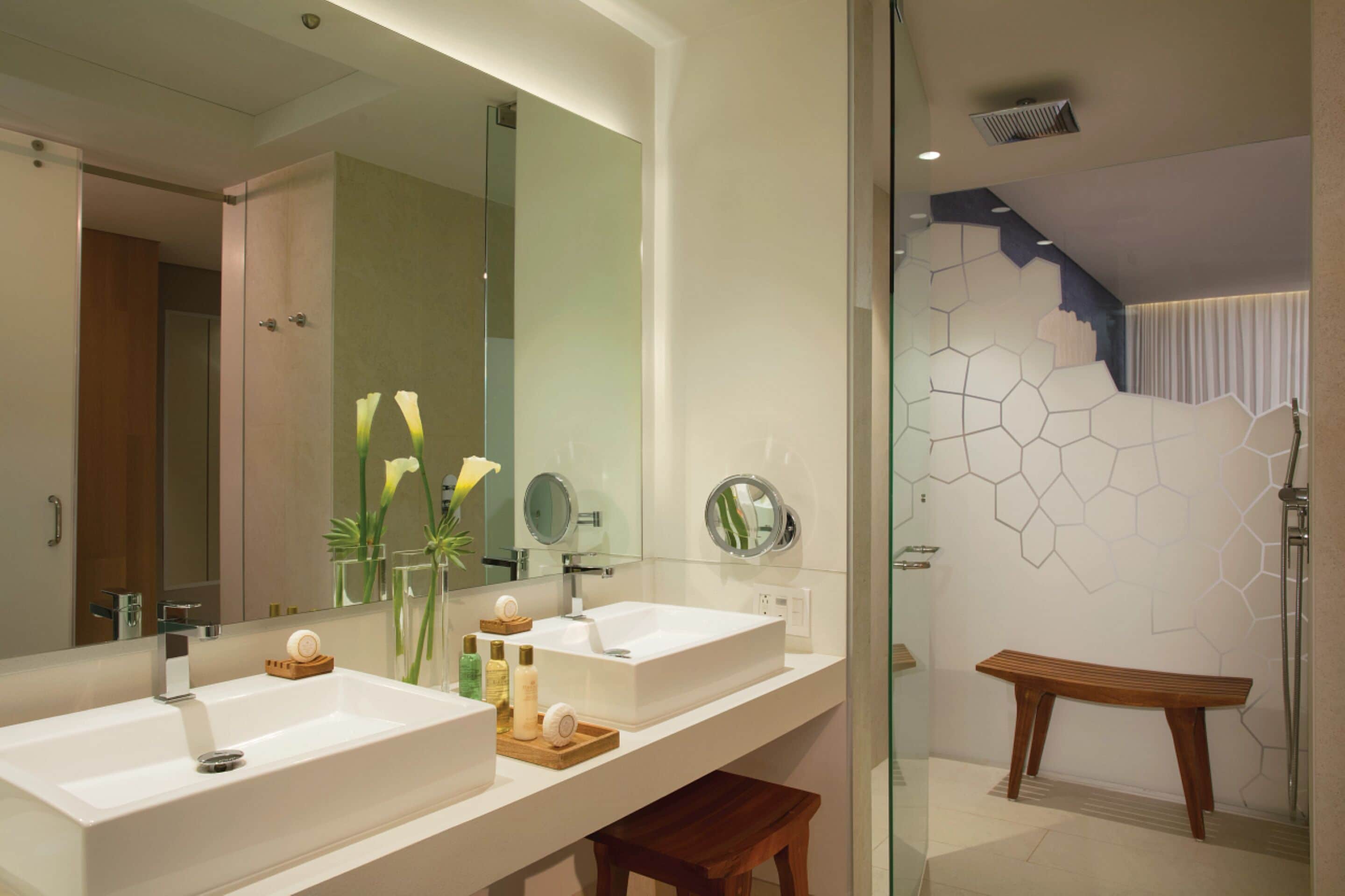 shower, free toiletries, hair dryer, heated floors