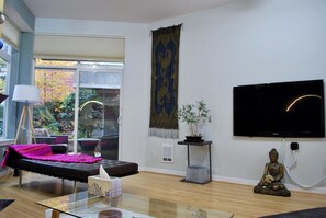 1 bedroom, desk, iron/ironing board, travel cot