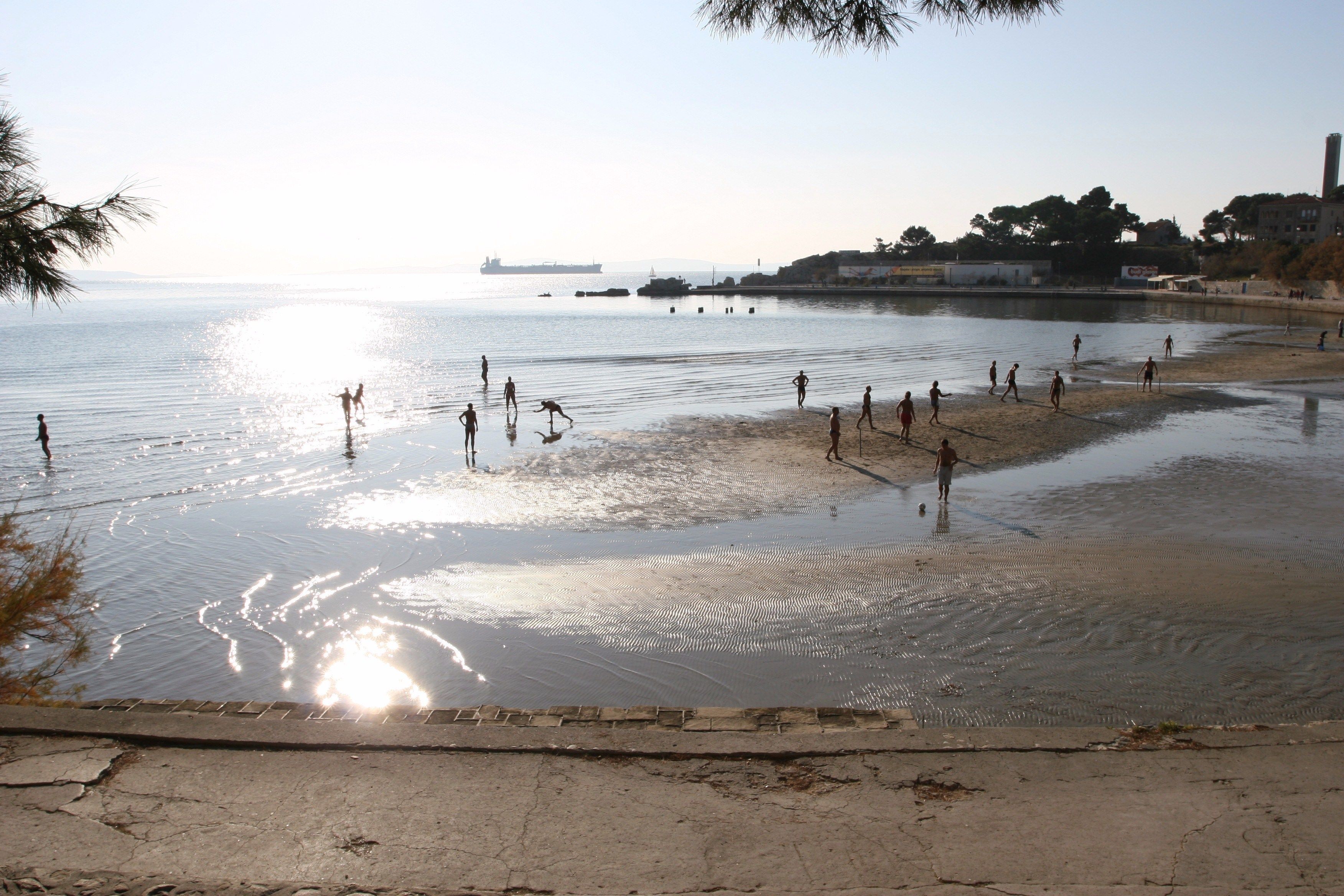 beach nearby, white sand
