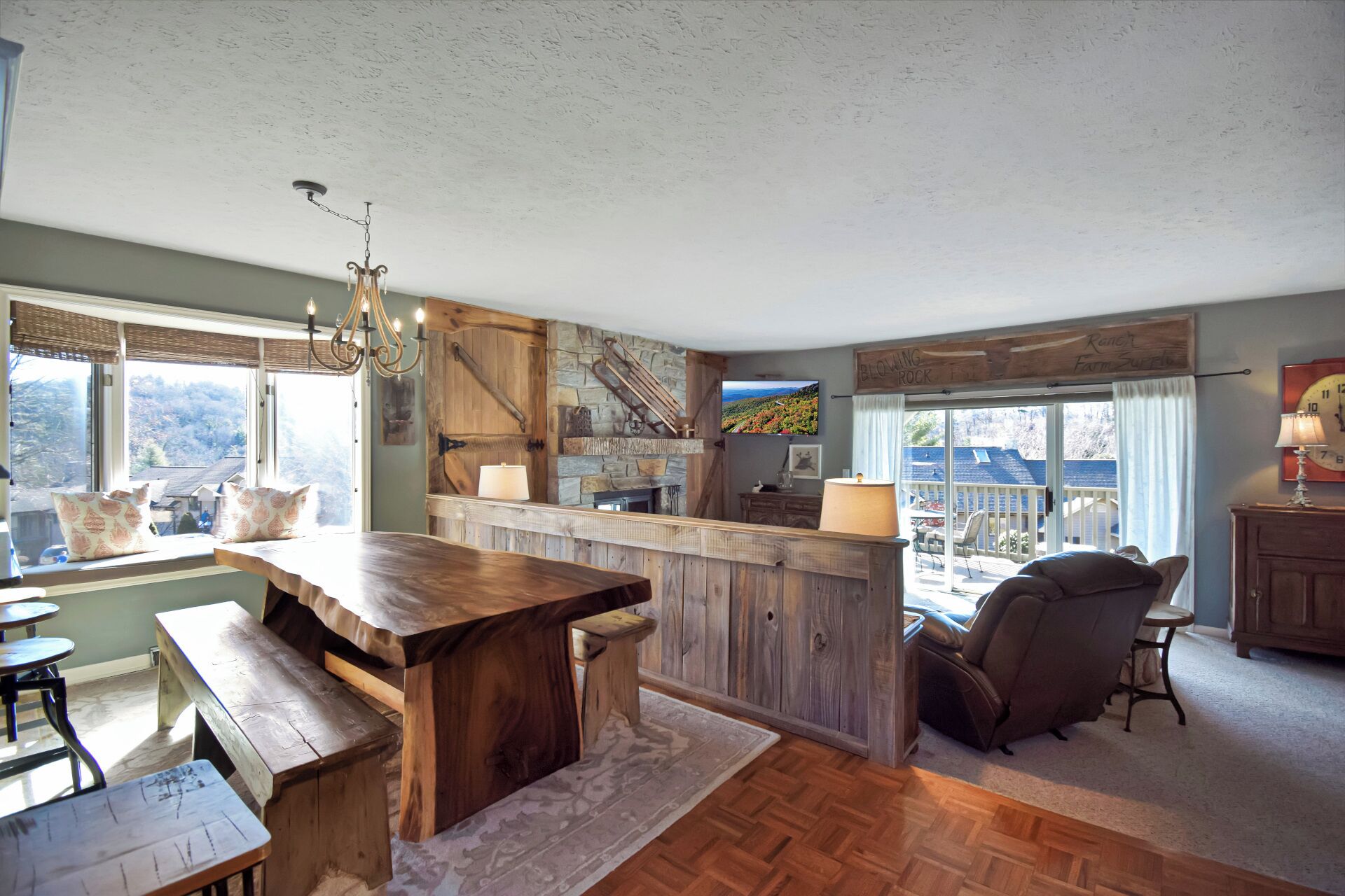 Rhododendron 1 | Fireplace, Restaurant, Pool, Spa - Blowing Rock, NC