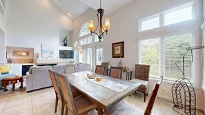 Dining - Beautiful lagoon views, new living room furniture, steps from the beach! (Hilton Head)
