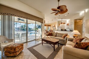 TV, DVD player, books