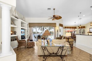 TV, DVD player, books