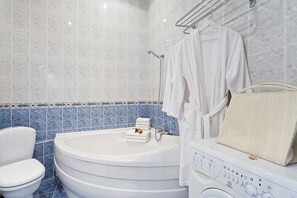Appartement de base, 1 chambre (Lenina 9) | Salle de bain | Douche, articles de toilette (gratuits), séchoir à cheveux