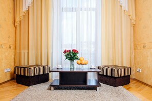 Basic Apartment, 2 Bedrooms (Lenina 3) | Living area | LCD TV - Apartments Lenina (Minsk)