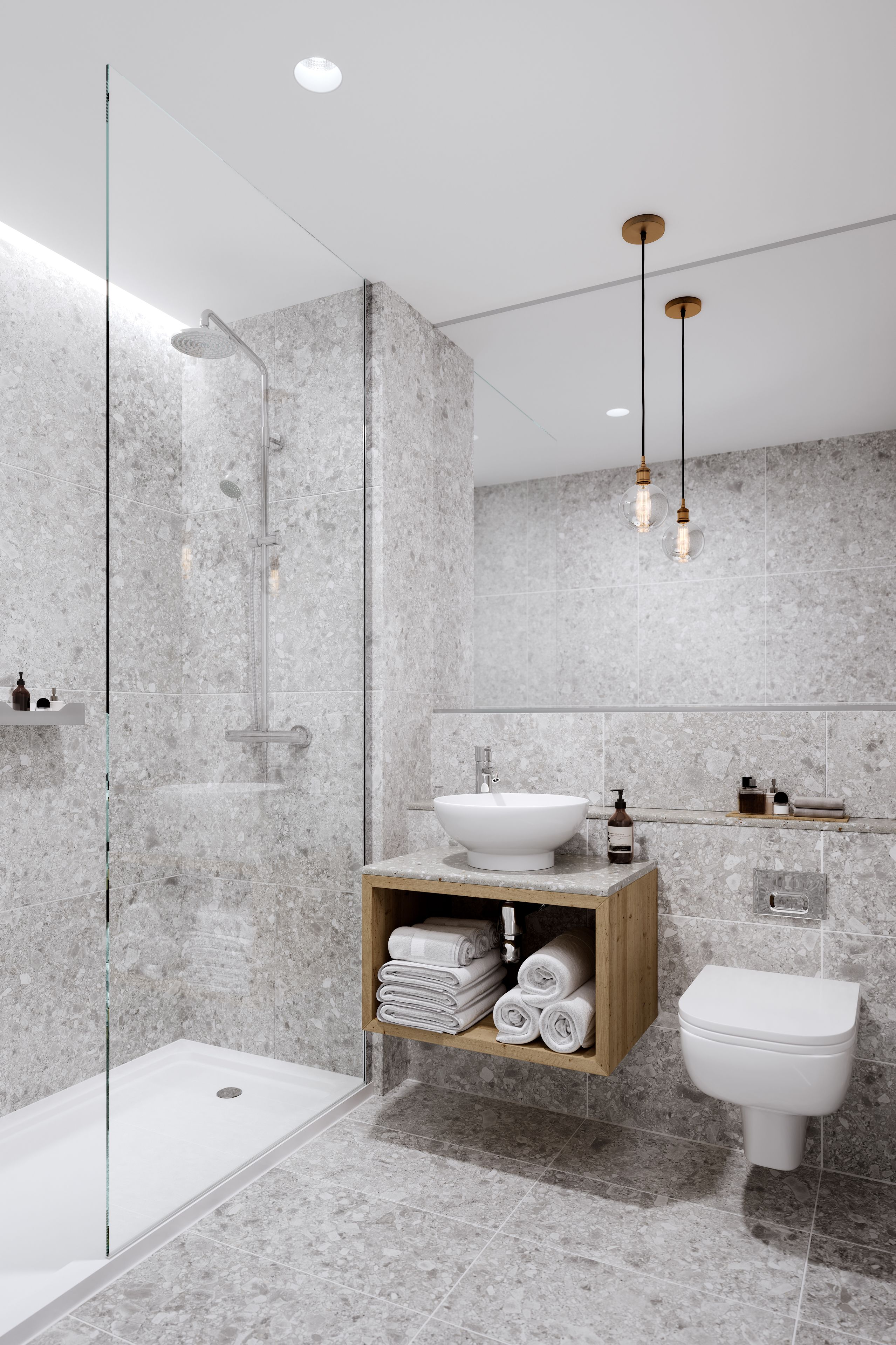 غرفة تننفيذية مزدوجة | حمام | تجهيزات دش، مستلزمات مجانية للعناية الشخصية، مجففات شعر، مناشف