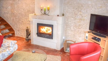 Télévision, cheminée