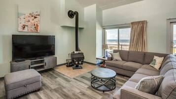 Flat-screen TV, DVD player