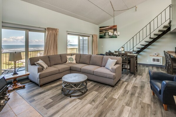 Flat-screen TV, DVD player