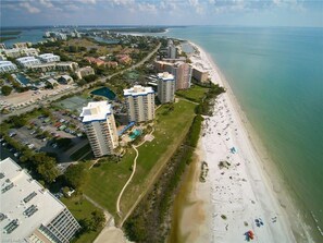 On the beach, sun loungers, beach towels - FABOULOUS PENTHOUSE, ESTERO BEACH & TENNIS! ON THE BEACH! EVERYTHING IS NEW!!!  (Fort Myers Beach)