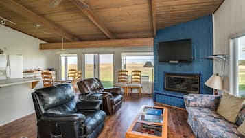 TV, fireplace, DVD player