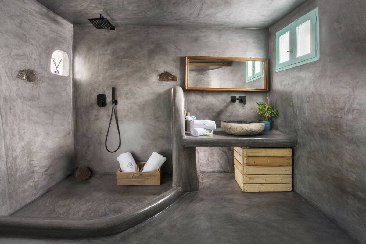 superior double room with plunge pool | bathroom | shower, free toiletries, bathrobes, slippers