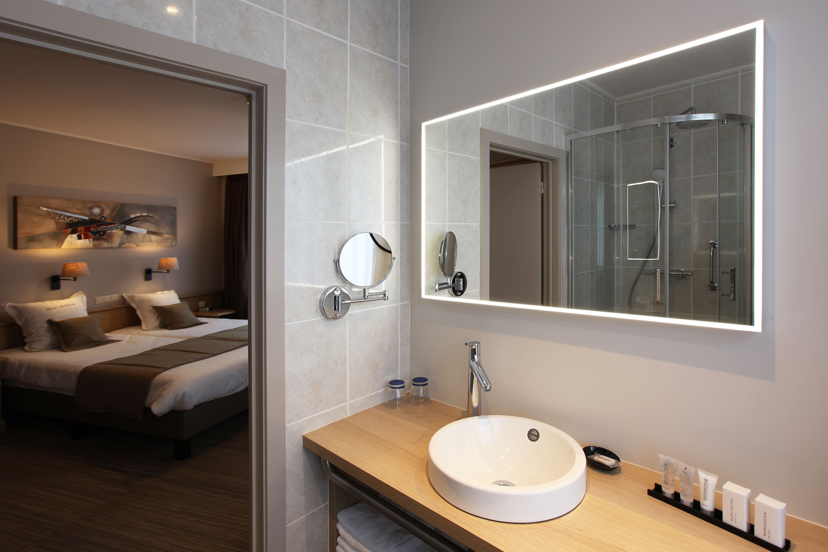 free toiletries, hair dryer, towels