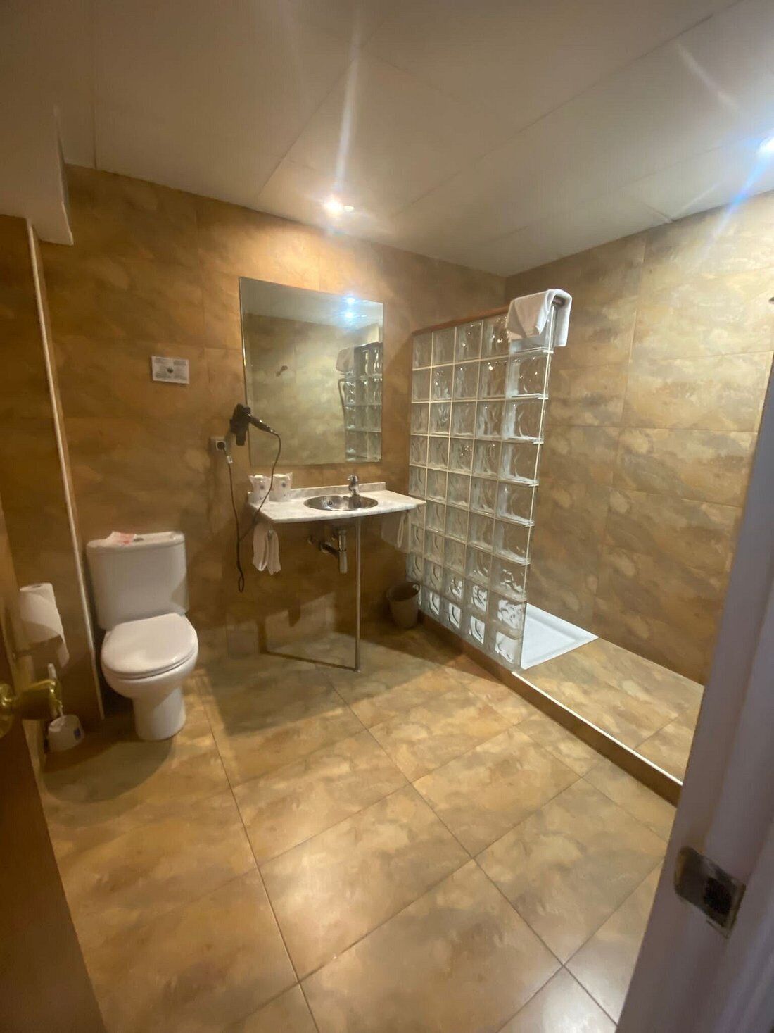 standard double room | bathroom | shower, free toiletries, hair dryer, towels